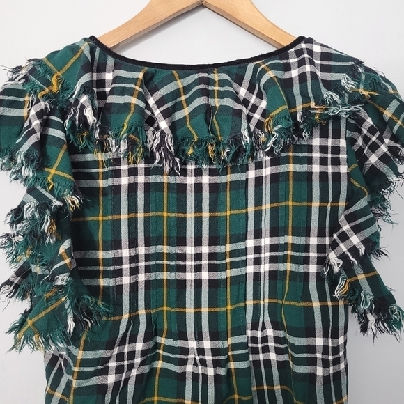 Faherty Green Plaid Yosepha Ruffle Fringe Top - Picture 13 of 15